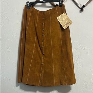 Vintage Leather Suede Skirt